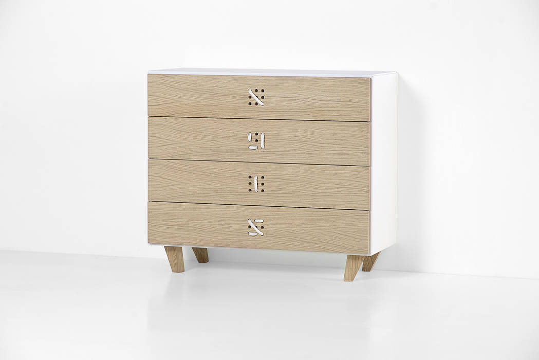 NODO chest of drawers Andrea Brugnera Design Dormitorios de estilo escandinavo Armarios y cómodas