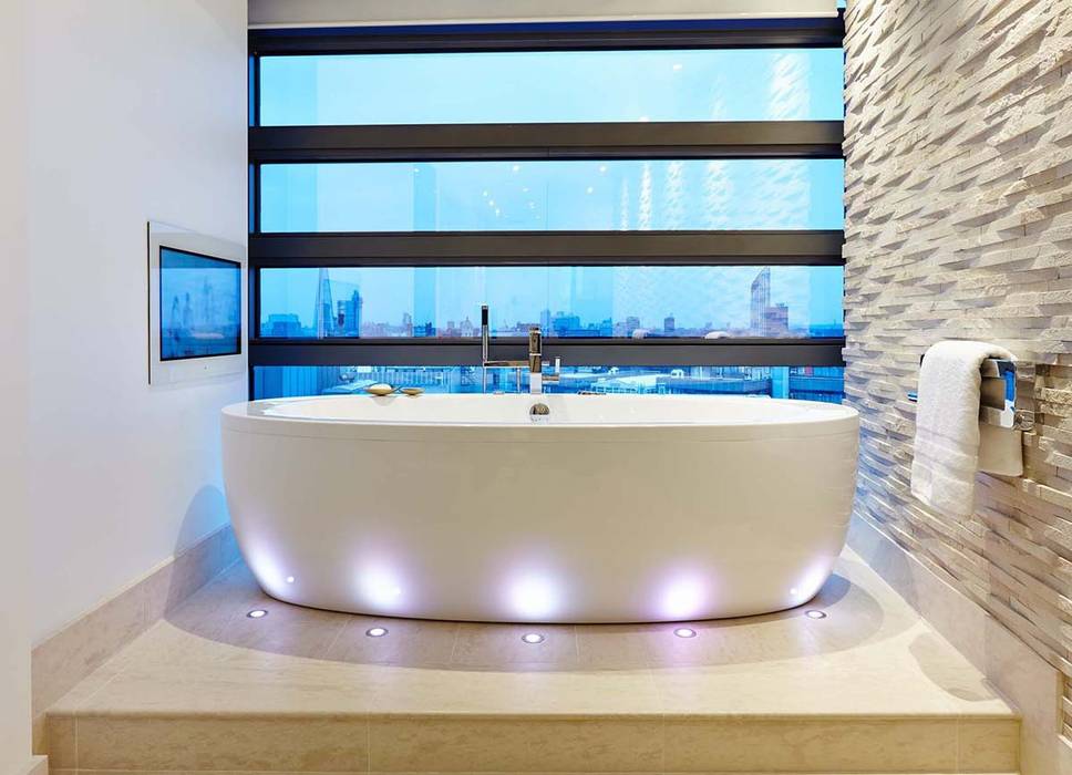 Penthouse Interior Design, River Thames, London, Residence Interior Design Ltd Residence Interior Design Ltd Ванная комната в стиле модерн