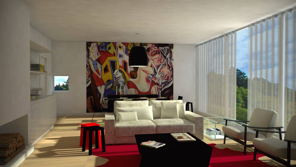 Portuguese House - Living Room Santiago | Interior Design Studio Casas ecléticas