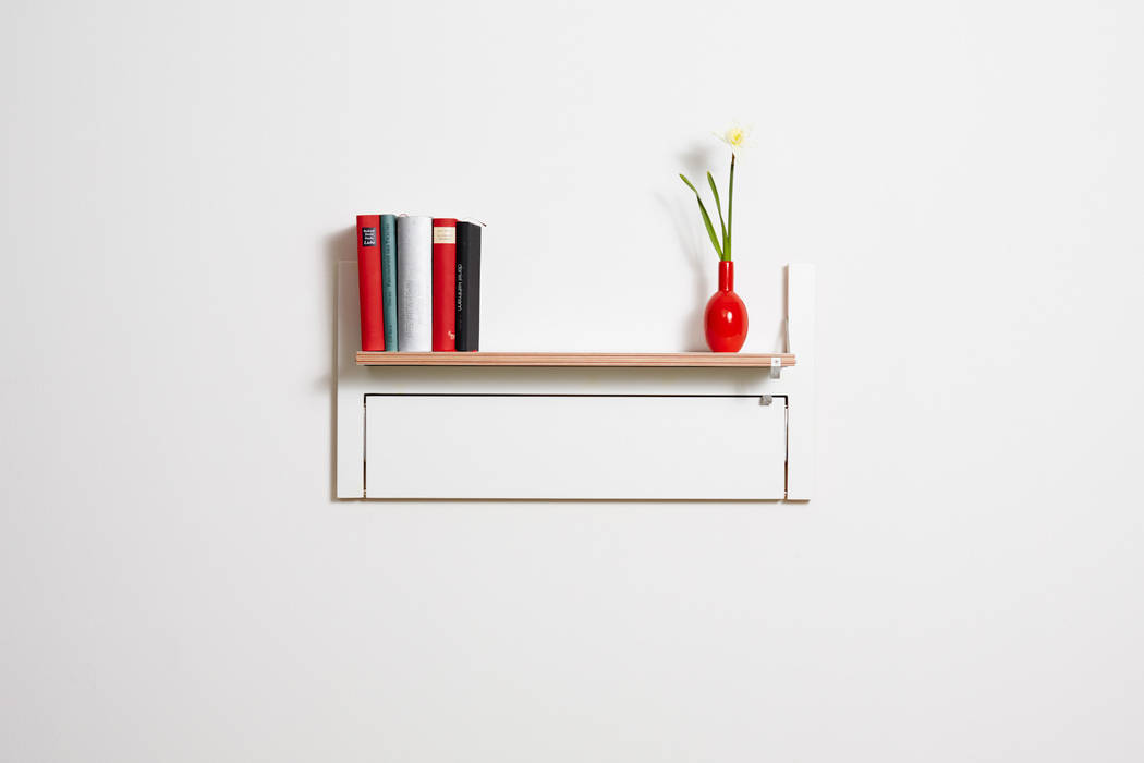 Fläpps Shelf 80x40x2 – White AMBIVALENZ Bureau minimaliste Contreplaqué Bibliothèques