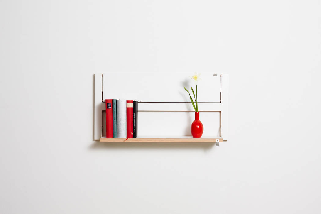 Fläpps Shelf 80x40x2 – White AMBIVALENZ Bureau minimaliste Contreplaqué Bibliothèques