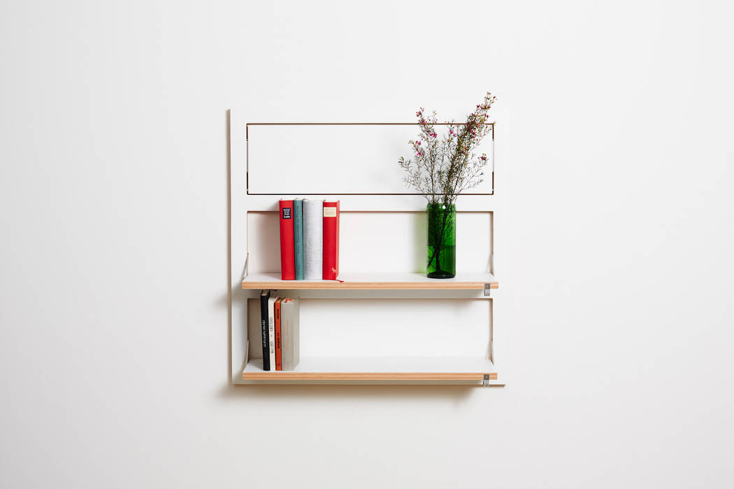 Fläpps Shelf 80x80x3 – White AMBIVALENZ Salon minimaliste Contreplaqué Stockage