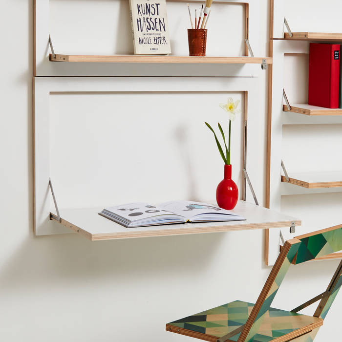Fläpps Secretary – White AMBIVALENZ Study/office Plywood Desks