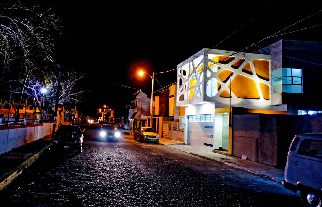 Vista iluminacion nocturna Gerardo ars arquitectura Casas modernas