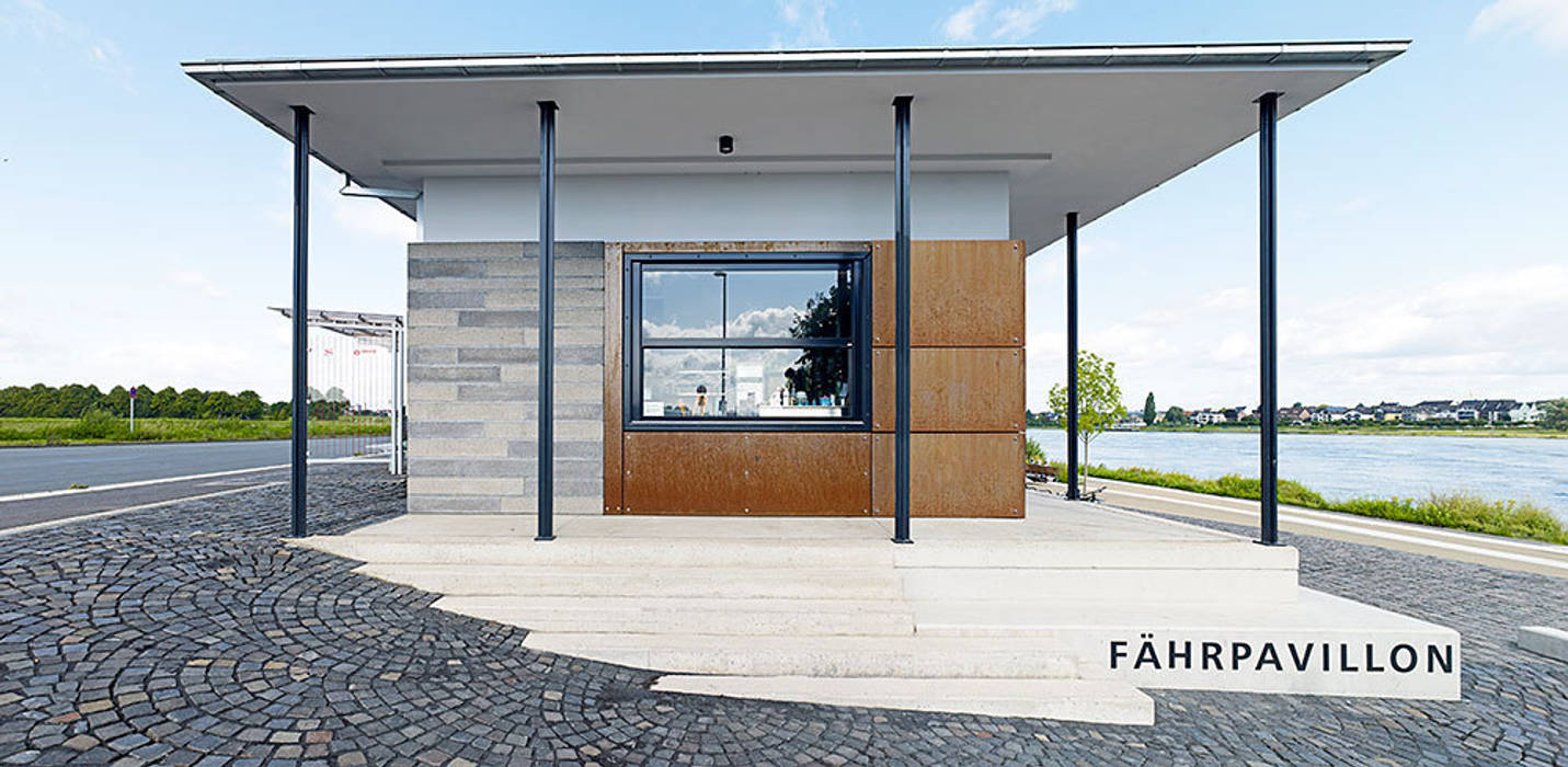 Fährpavillon Graurheindorf, skt umbaukultur Architekten BDA skt umbaukultur Architekten BDA บ้านและที่อยู่อาศัย