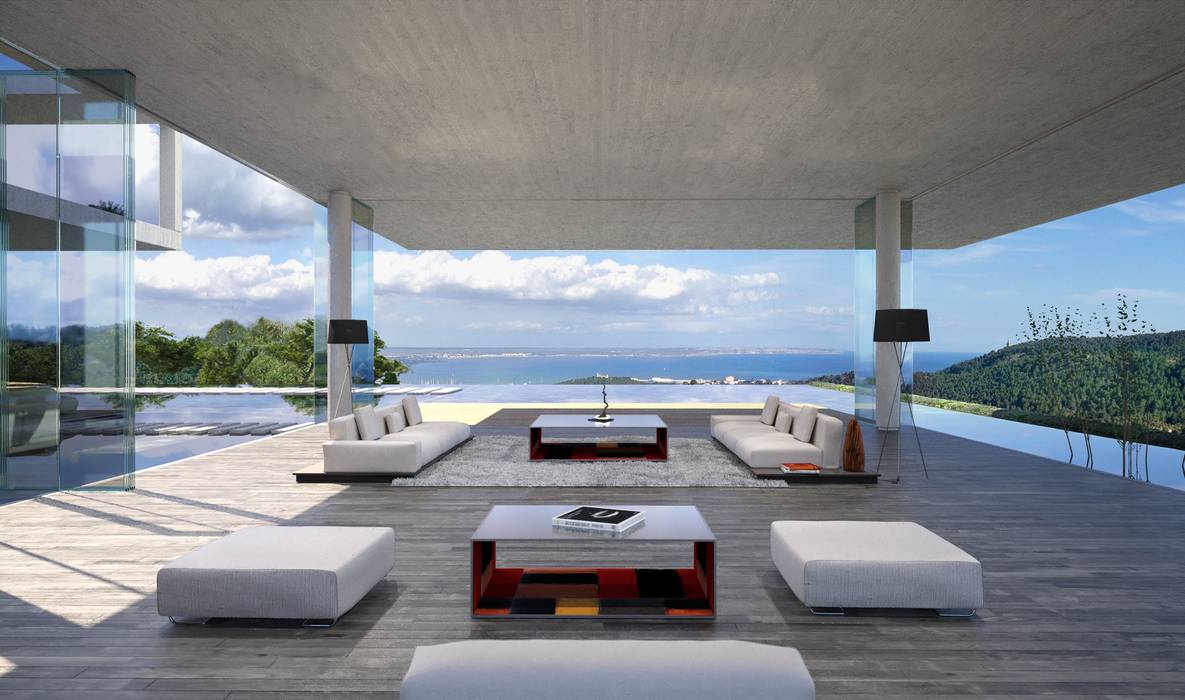 Proyecto 3D - Villa moderna Realistic-design Casas de estilo moderno