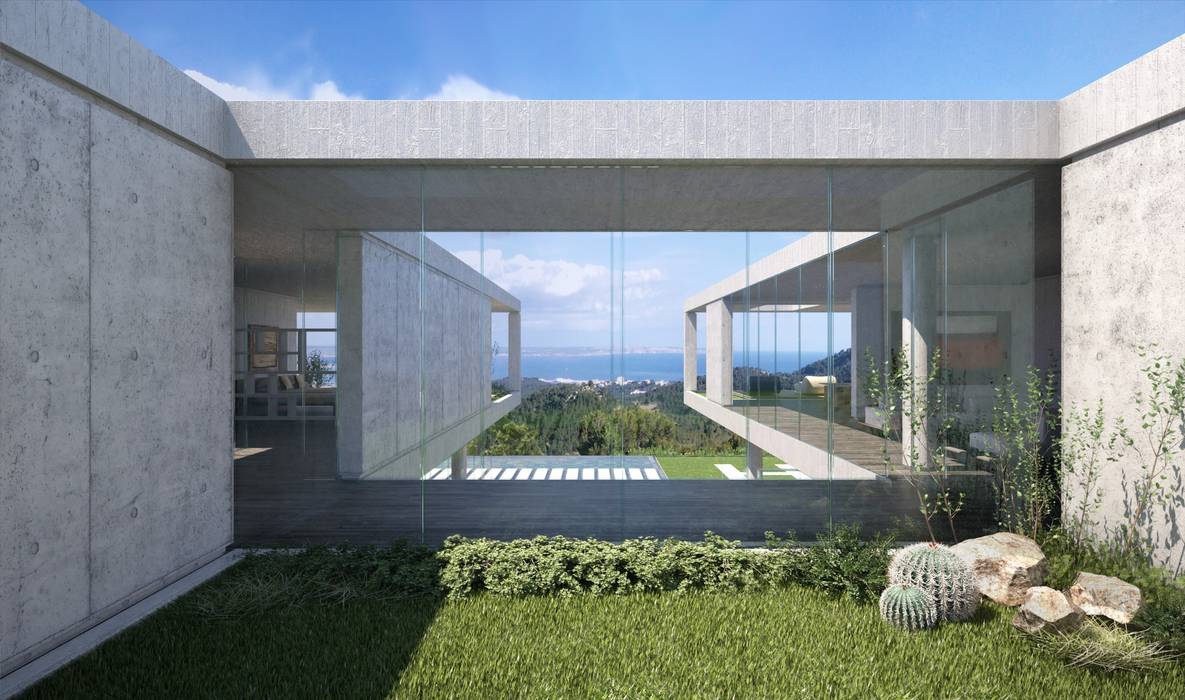 Proyecto 3D - Villa moderna Realistic-design Casas de estilo moderno