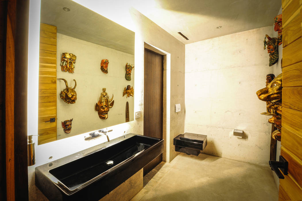 Narigua House , P+0 Arquitectura P+0 Arquitectura Rustic style bathroom