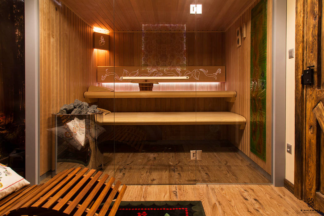 Projekt 48 _ sauna, k.halemska k.halemska Спа в стиле кантри