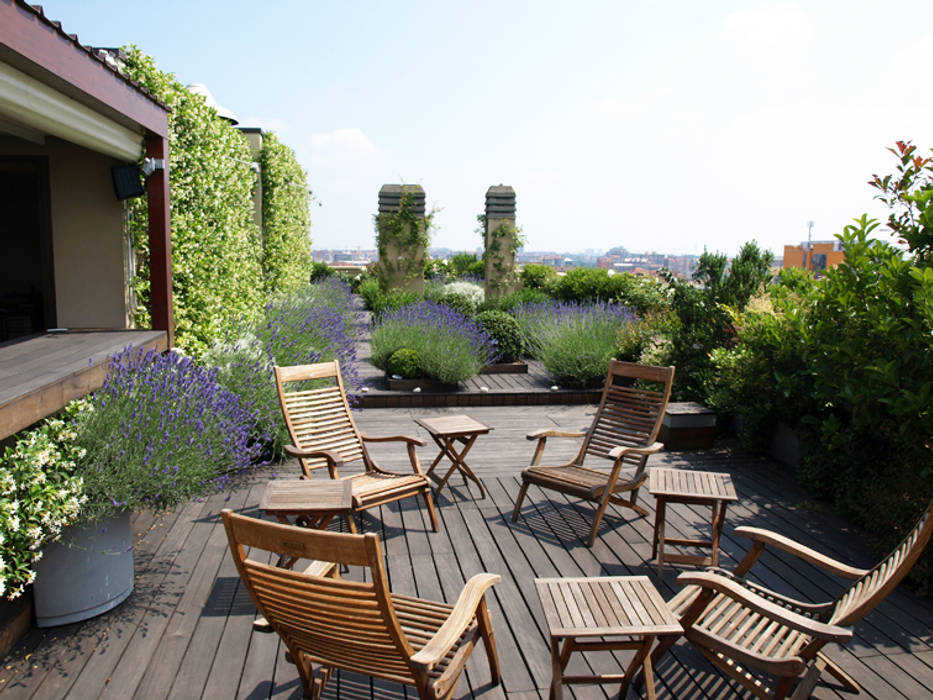 Progetti, Hortensia Hortensia Balcone, Veranda & Terrazza in stile moderno