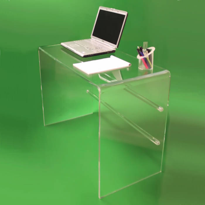 Tunstall Clear Acrylic Dressing Table / Desk Plastic Online Ltd. Moderne studeerkamer Bureaus