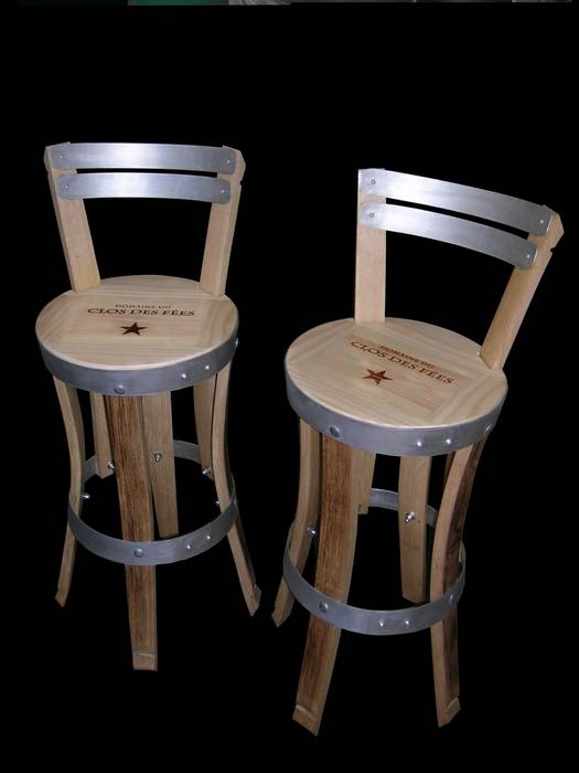 chaises hautes , réalisations artisanales, Douelledereve / Eco design construction Douelledereve / Eco design construction Kitchen Tables & chairs