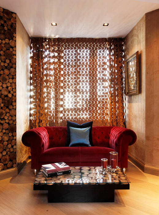 Furniture Roselind Wilson Design منازل red sofa,cushions,curtains,interior design,glamour
