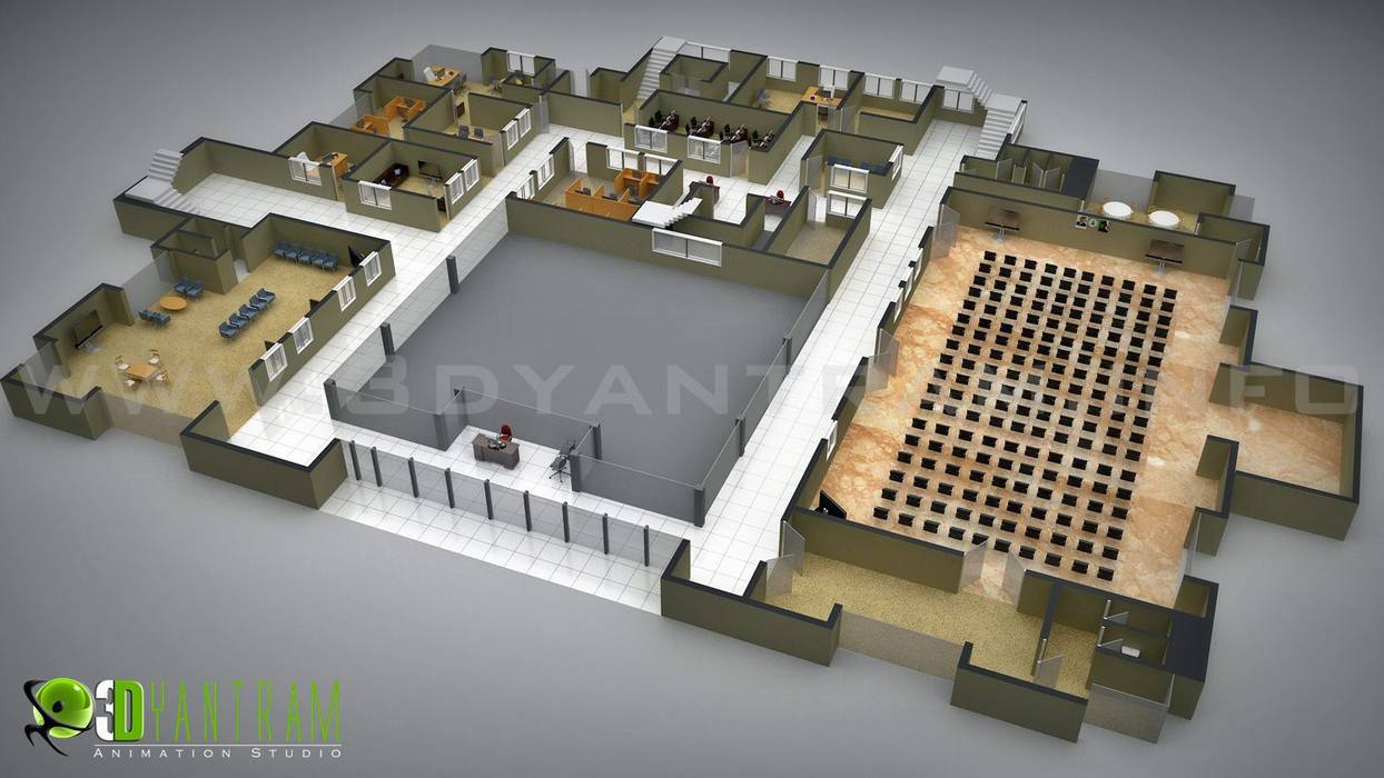 Commerciale 3D del pavimento piano di studio di design 3D Yantram studio di animazione Ulteriori spazi Altri oggetti d'arte