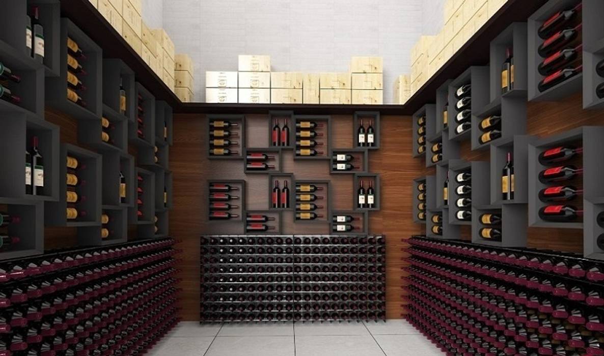 Esigo 5 custom wine rack Esigo SRL Wine cellar Wood Wood effect wine rack,wall wine rack,wooden wine rack,steel wine rack,wine cellar,wine,design