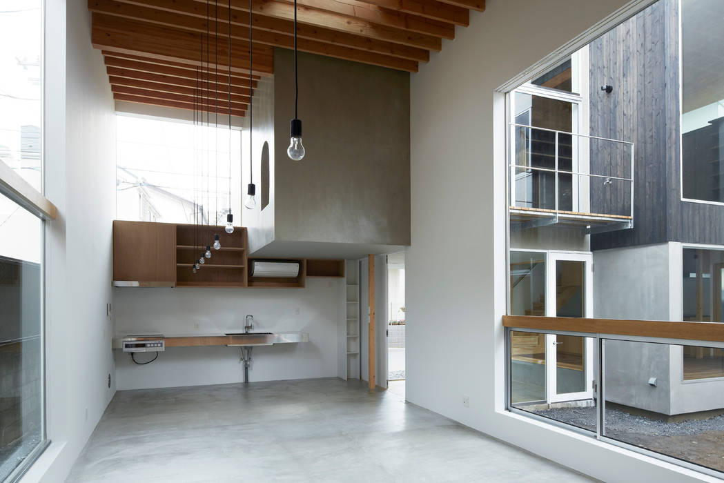 House in Sakuradai, 鈴木淳史建築設計事務所 鈴木淳史建築設計事務所 Industrial style kitchen Concrete