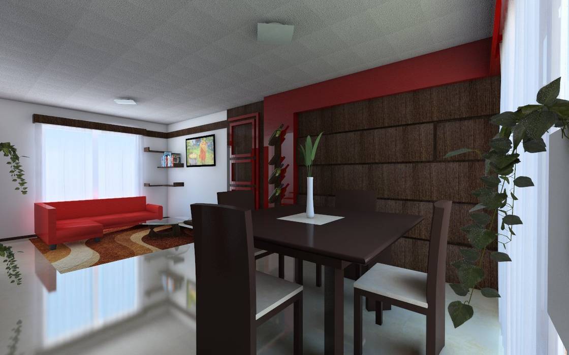 Proyecto de Remodelacion y Decoracion Casa Interes Social, IDEA Studio Arquitectura IDEA Studio Arquitectura Modern dining room