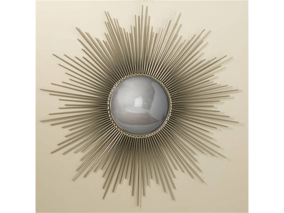 Global Views Accessories Sunburst Mirror-Nickel Sweets & Spices Dekoration und Möbel Moderne Ankleidezimmer Spiegel