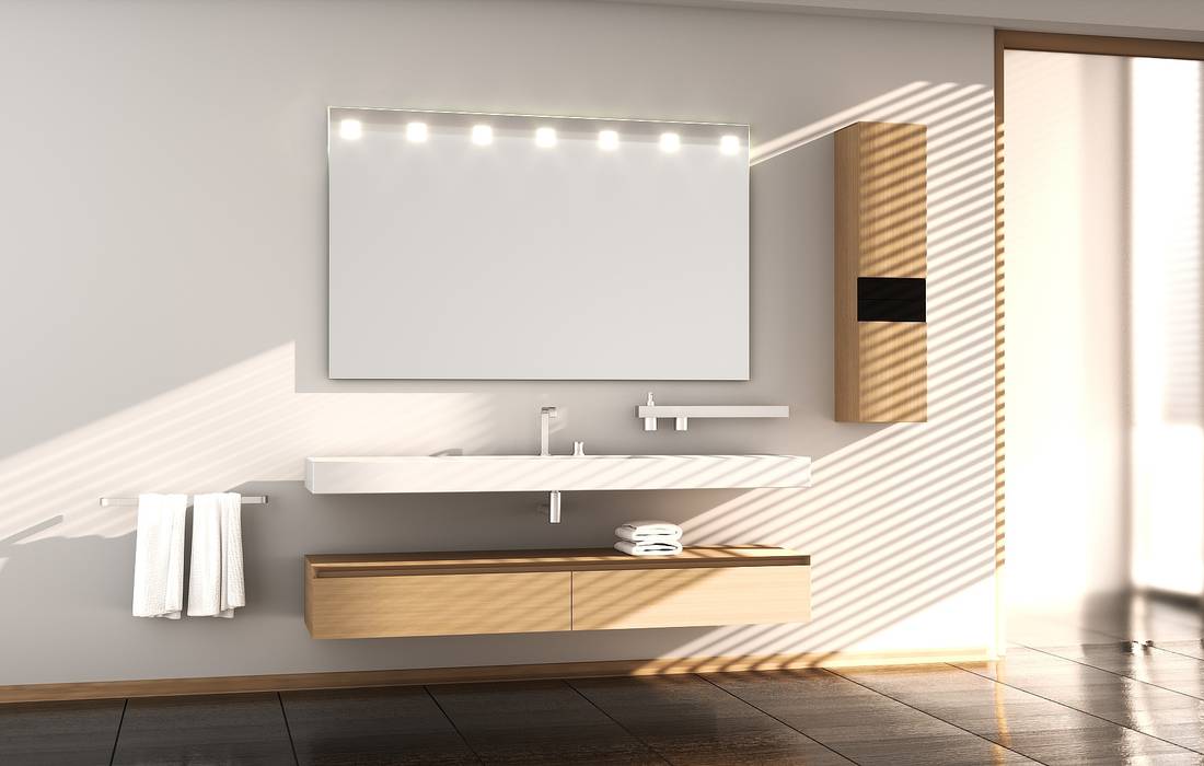Badspiegel mit Hinterleuchtung, Schreiber Licht-Design-GmbH Schreiber Licht-Design-GmbH Salle de bain moderne Miroirs