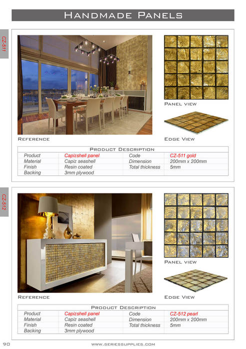 Capiz shell panel series supplies Asian style walls & floors Wall & floor coverings