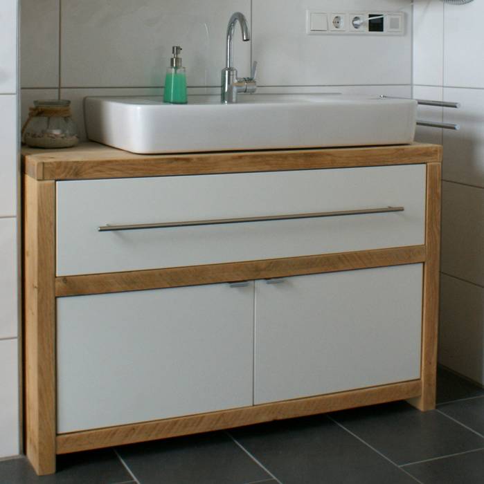Bauholz-waschtischunterschrank von timberclassics - bauholzmöbel