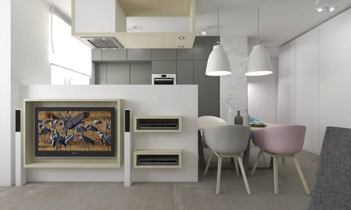 Mieszkanie 2+2, 68m2, A+A A+A Modern kitchen