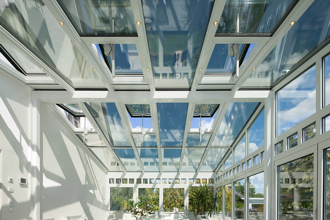 Luxuriöser wintergarten mit dimmbaren glasluxuriöser ...