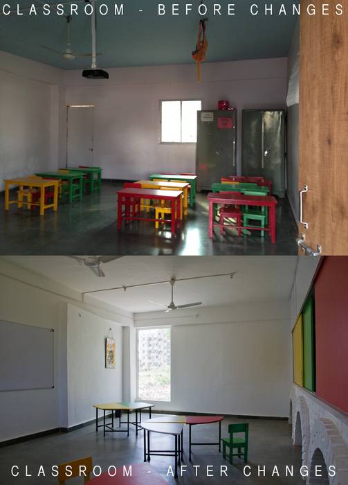 Classroom - before/after M+P Architects Collaborative