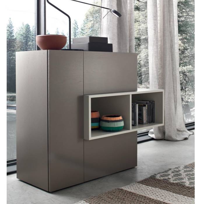 Chest with open compartment, drawer, door Geometry by Orme homify Dining roomDressers & sideboards