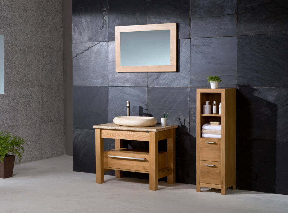 Stonearth - Prestige Medium, Travertine - Rough edge top , Pebble basin Stonearth Interiors Ltd BathroomFittings
