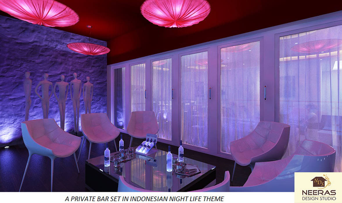 A Private Bar Set In Indonesian Night Life Theme homify Balcony, veranda & terrace
