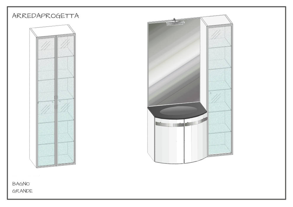 Progetto BagnoBianco Arreda Progetta di Alice Bambini Case moderne