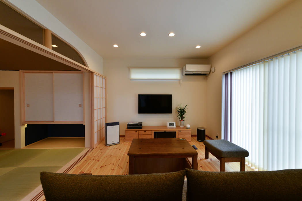 入会地の家, スクエア建築スタジオ スクエア建築スタジオ Modern living room