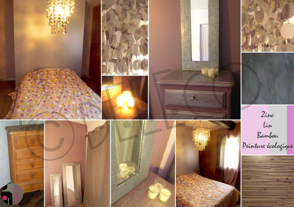 Chambre Adulte "poétique", dEEEco dEEEco غرفة نوم ديكورات واكسسوارات