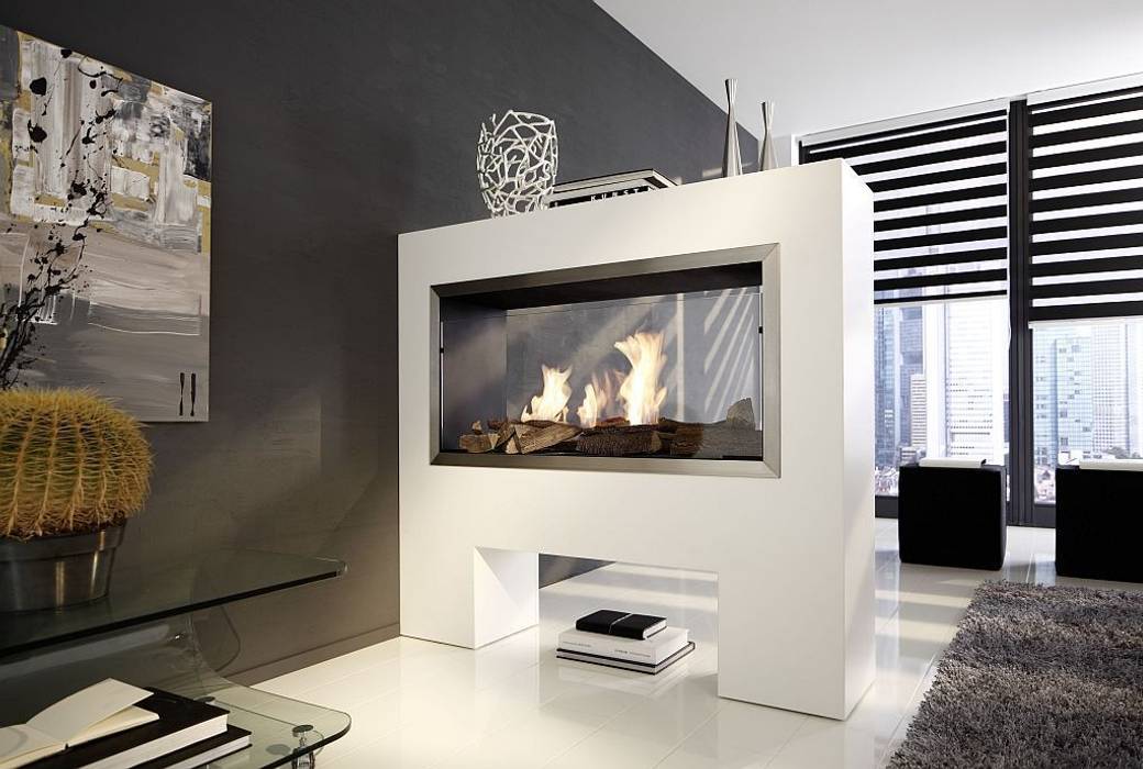 Raumteiler Kamine ASPECT - Serie, Kamin-Design GmbH & Co KG Kamin-Design GmbH & Co KG Salas de estilo moderno Chimeneas y accesorios