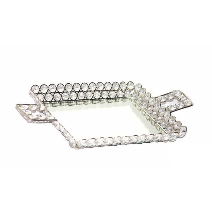 Rectangular Crystal & Mirror Dry Fruit Serving Tray M4design Kitchen Kitchen utensils