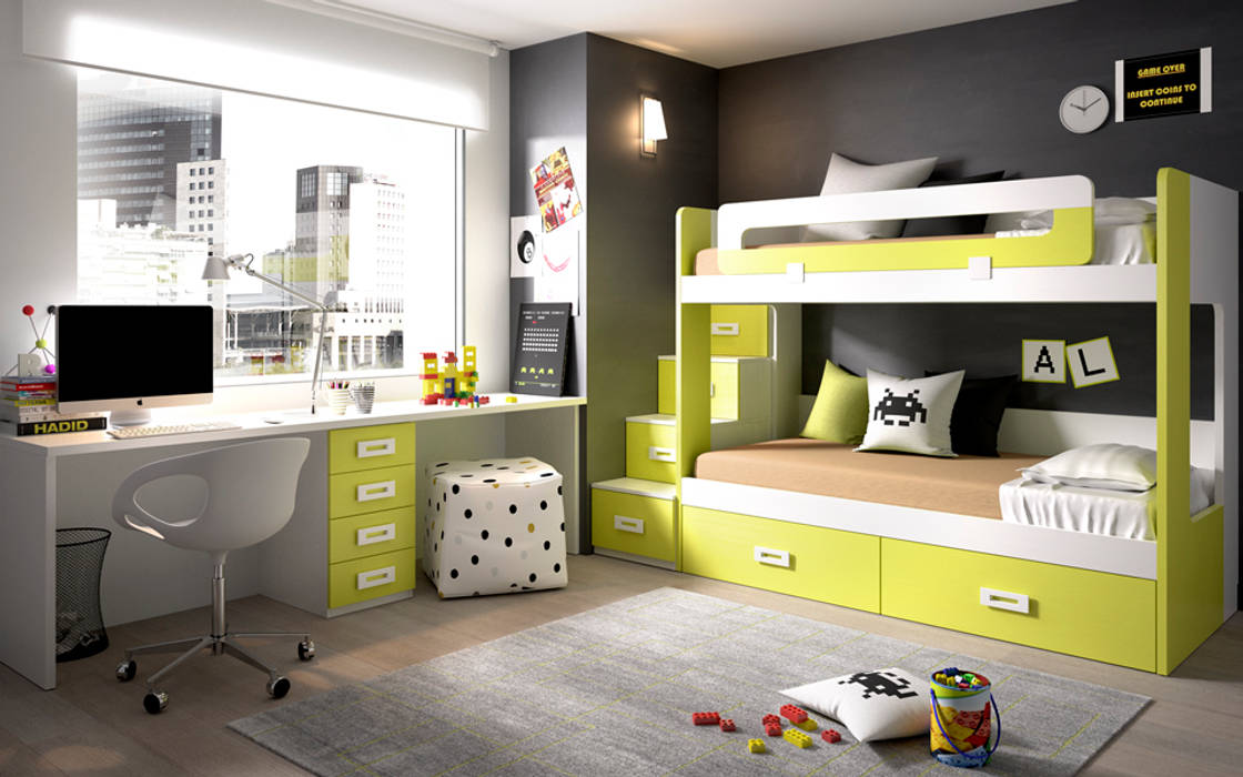Compactos juveniles Mueblalia Dormitorios infantiles modernos Camas y cunas