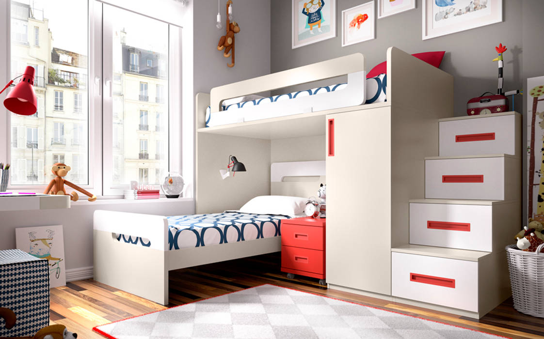 Compactos juveniles Mueblalia Dormitorios infantiles modernos Camas y cunas