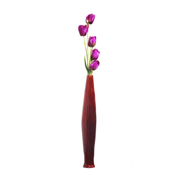 Hot Red Enameled Flower Pots, M4design M4design Asiatischer Garten Blumentöpfe und Vasen