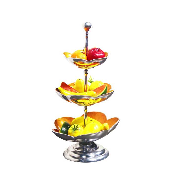 Yellow Enameled 3 Tier Fruit Stand /Cake Stand, M4design M4design Asiatische Küchen Küchenutensilien