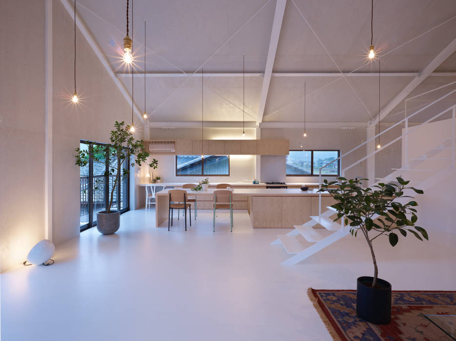 House in Yoro, AIRHOUSE DESIGN OFFICE AIRHOUSE DESIGN OFFICE ミニマルデザインの リビング