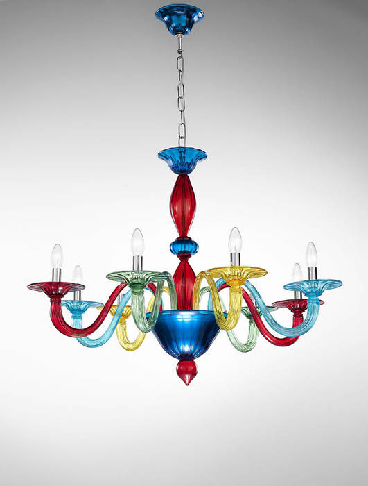 Murano Coloured Glass Chandelier Vetrilamp Vetrilamp Daha fazla oda Sanat Eserleri