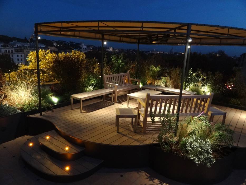 Patio sabigarden Balcone, Veranda & Terrazza in stile moderno Illuminazione