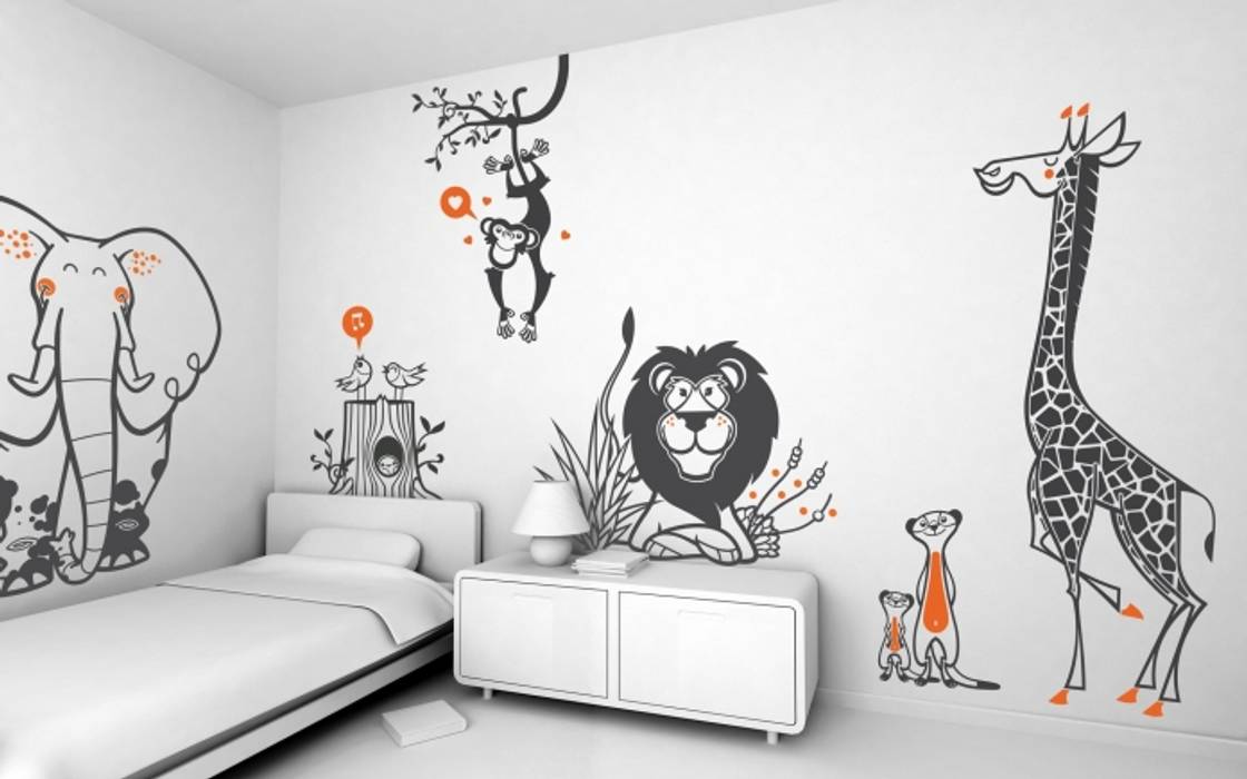 kids wall stickers : savannah pack E-GLUE - Stickers Muraux et Papier-Peints Enfants Eklektyczny pokój dziecięcy Akcesoria i dekoracje