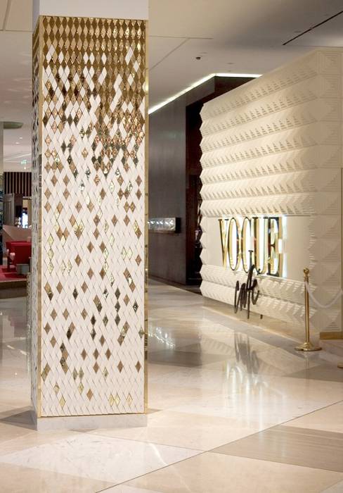 Dubai Mall, Diamond Columns, Giles Miller Studio Giles Miller Studio