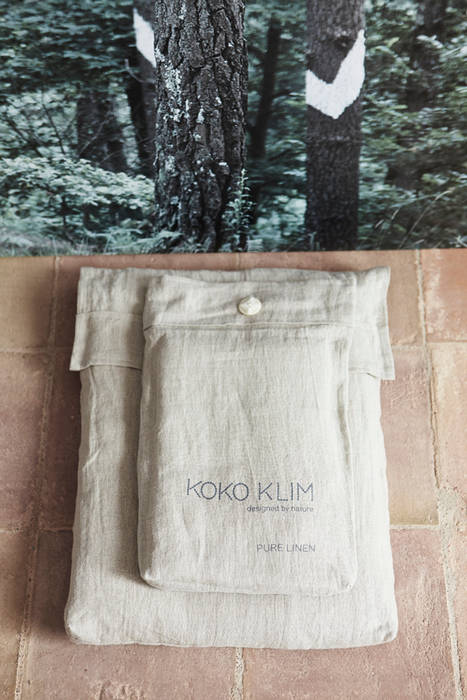 Bedding Set - Natural Linen KOKO KLIM Phòng ngủ: thiết kế nội thất · bố trí · ảnh Textiles