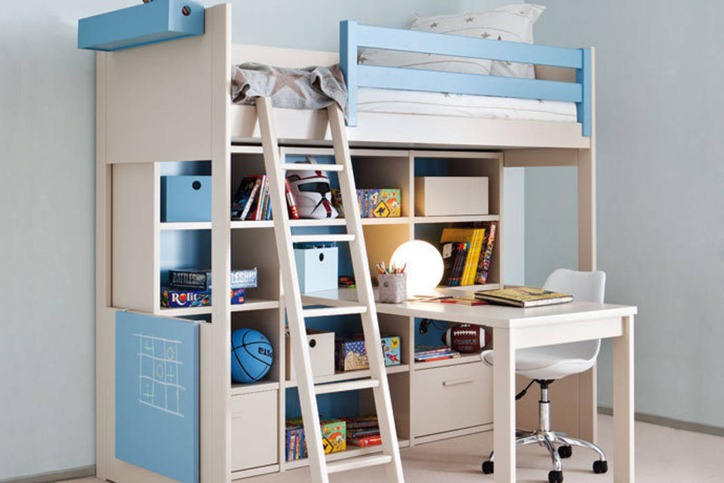 Litera con escritorio y librería incorporados Sofás Camas Cruces Dormitorios de niños