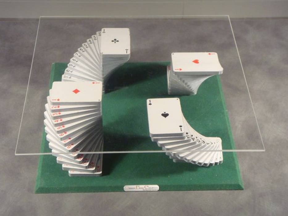 Table basse jeu de cartes, Design Bois Creation Design Bois Creation Ausgefallene Wohnzimmer Couch- und Beistelltische