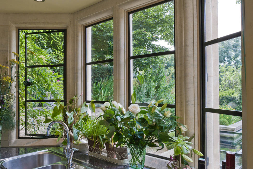 Kitchen with Heritage Bronze Casements homify Pintu Metal Doors