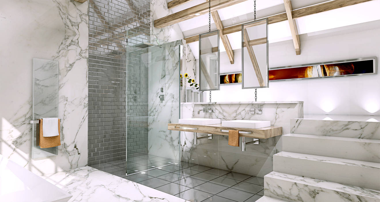 Loft bathroom homify Salle de bain moderne